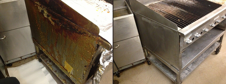 Before and After Photos of Kitchen Equipment Cleaned